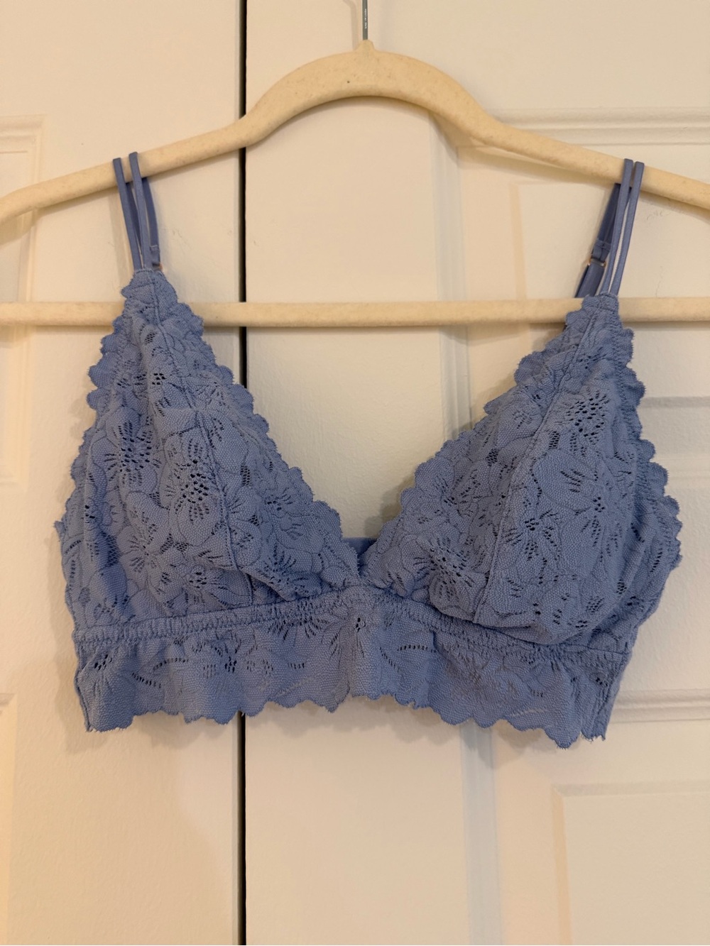 aerie Lace Bralette in Periwinkle - Double Strap Floral Design